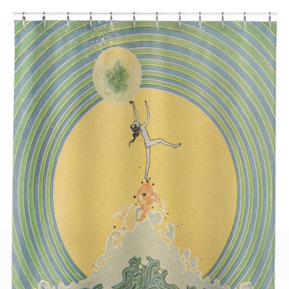 Reach for the Moon Shower Curtain Close Up, Art Nouveau Shower Curtains