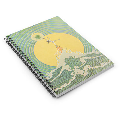 Reach for the Moon Spiral Notebook Laying Flat on White Surface