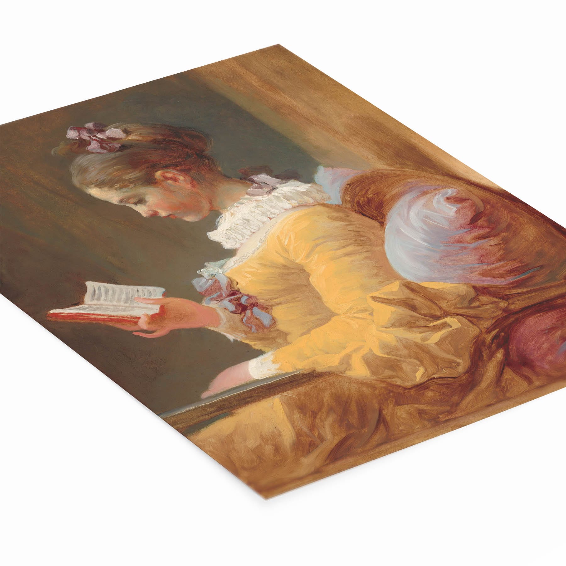Reading Aesthetic Art Print Laying Flat on a White Background