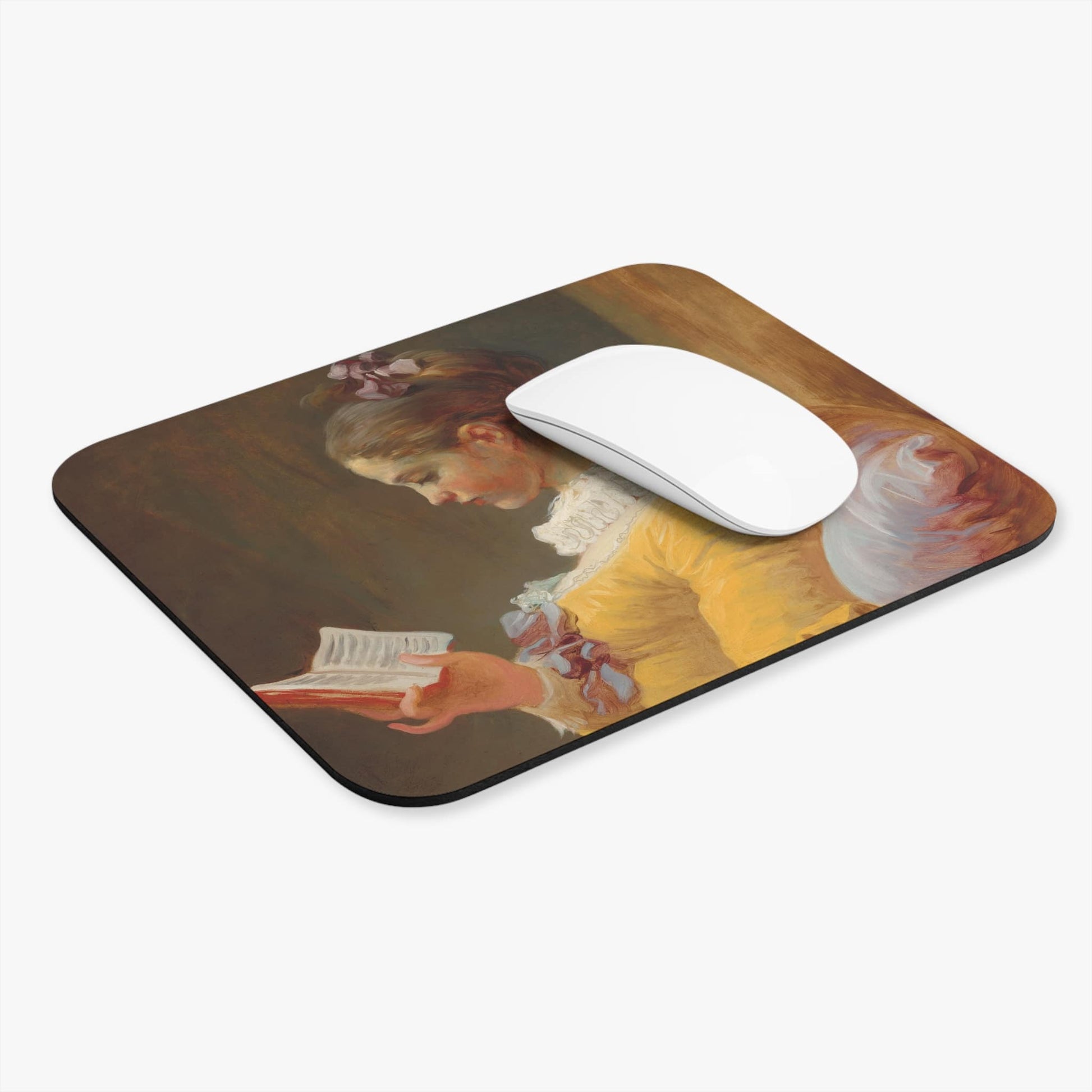Reading Aesthetic Computer Desk Mouse Pad With White Mouse