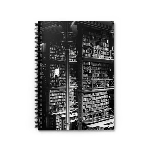 Reading Aesthetic Notebook with Library cover, great for journaling and planning, highlighting a classic library setting.