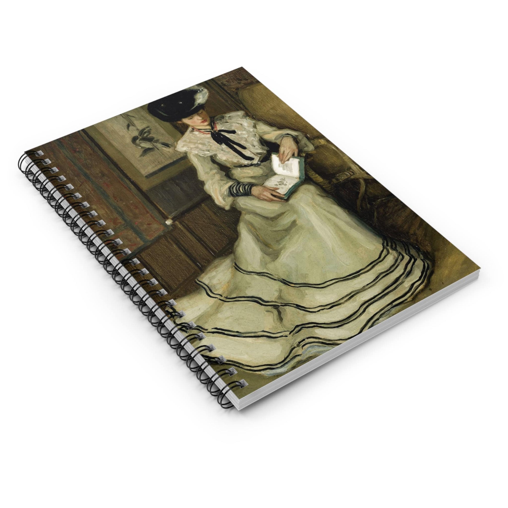 Reading Room Spiral Notebook Laying Flat on White Surface
