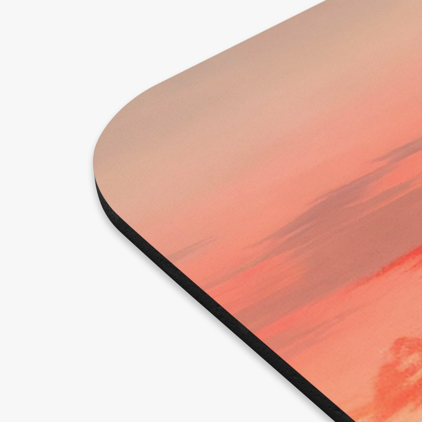 Red Mountain Sunset Vintage Mouse Pad Design Close Up