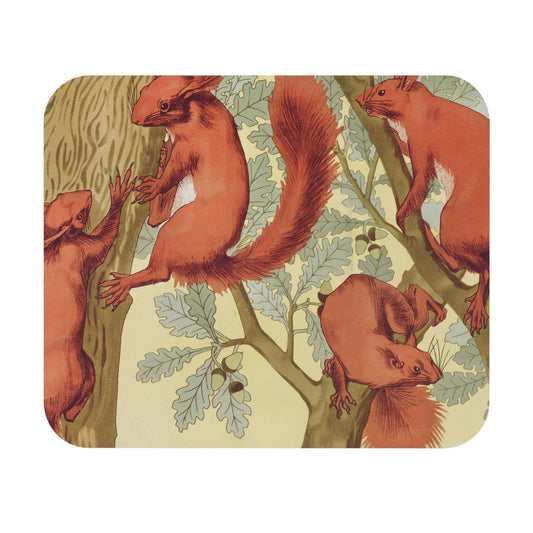 Red Squirrels Mouse Pad with a nature theme, perfect for desk and office decor.