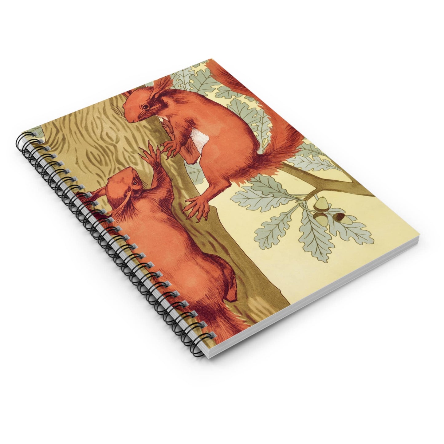 Red Squirrels Spiral Notebook Laying Flat on White Surface