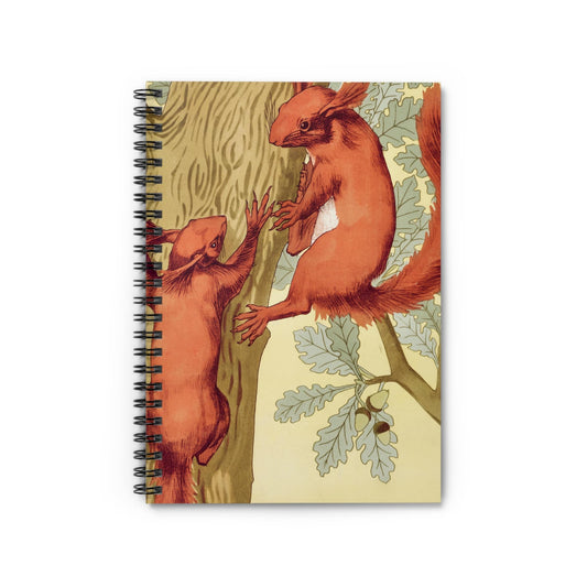 Red Squirrels Notebook with Nature Decor cover, ideal for journaling and planning, featuring charming nature decor with red squirrels.