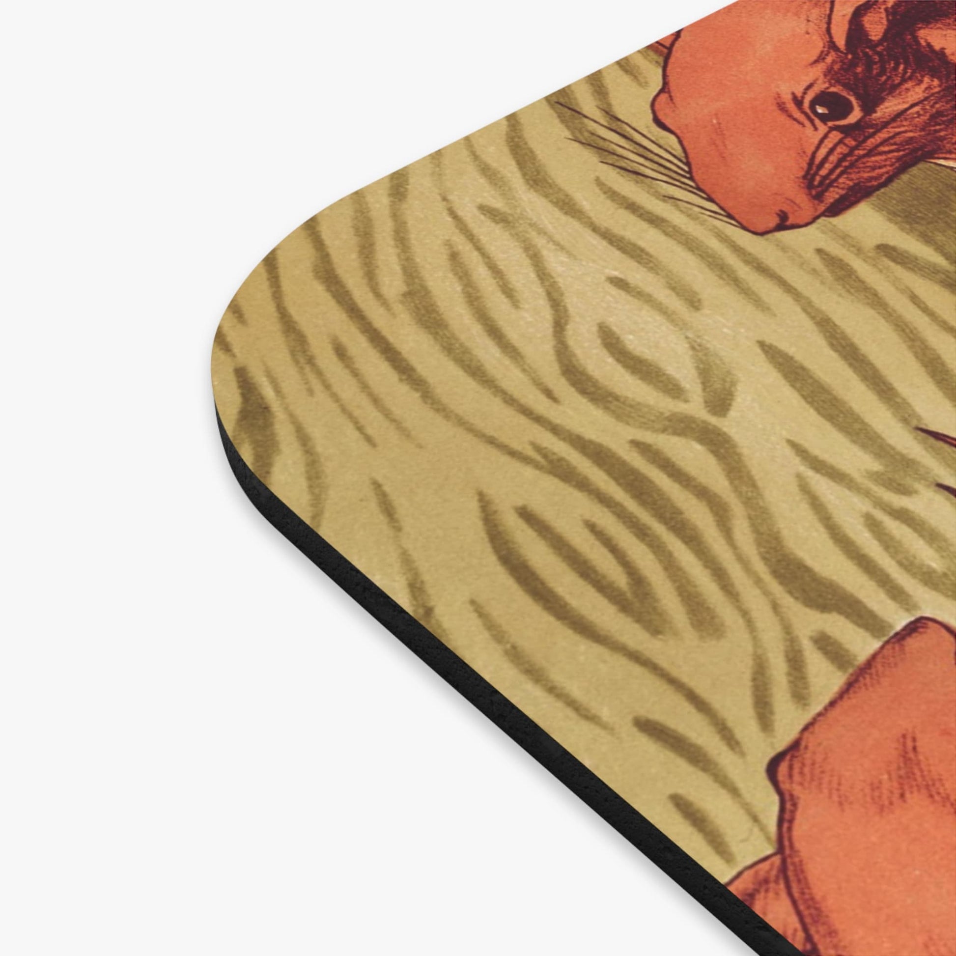 Red Squirrels Vintage Mouse Pad Design Close Up