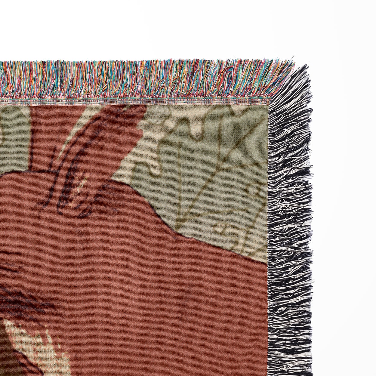 Red Squirrels Woven Blanket Woven Blanket Close Up