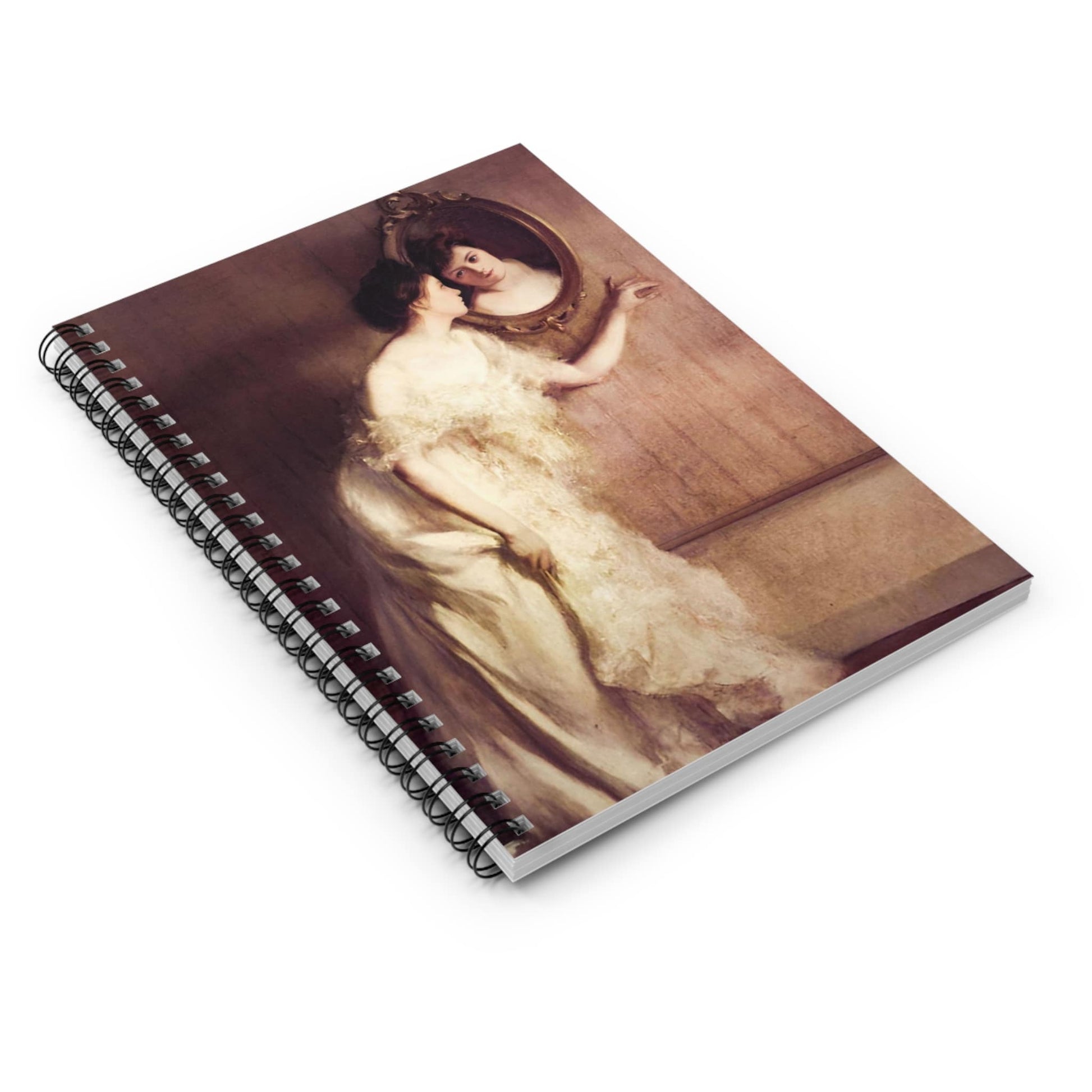 Reflection Spiral Notebook Laying Flat on White Surface