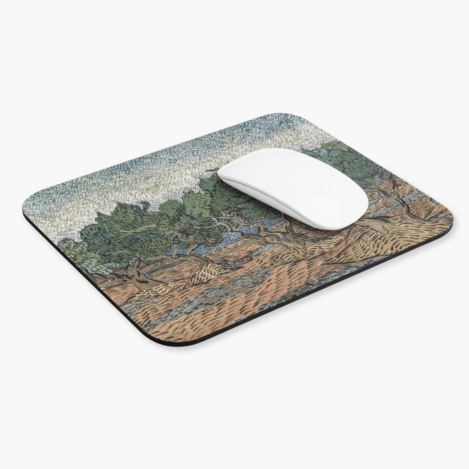 Relaxing Tree Computer Desk Mouse Pad With White Mouse