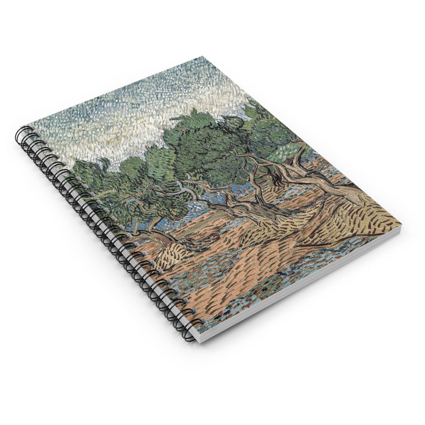 Relaxing Tree Spiral Notebook Laying Flat on White Surface