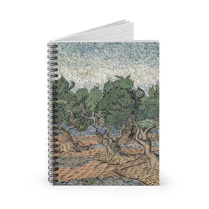 Relaxing Tree Spiral Notebook Standing up on White Desk