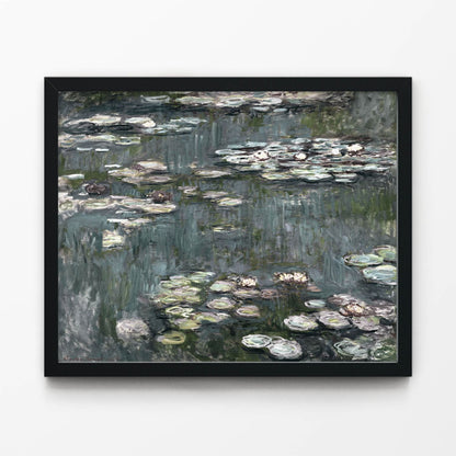 Relaxing Water Painting Art Print in Black Picture Frame