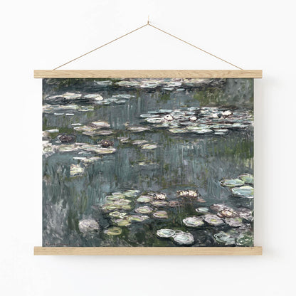 Relaxing Water Painting Art Print in Wood Hanger Frame on Wall