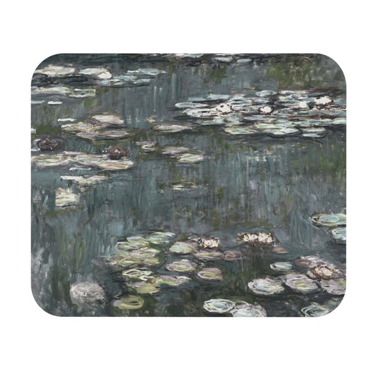 Relaxing Water Painting Mouse Pad with Claude Monet art, desk and office decor showcasing tranquil water scenes.