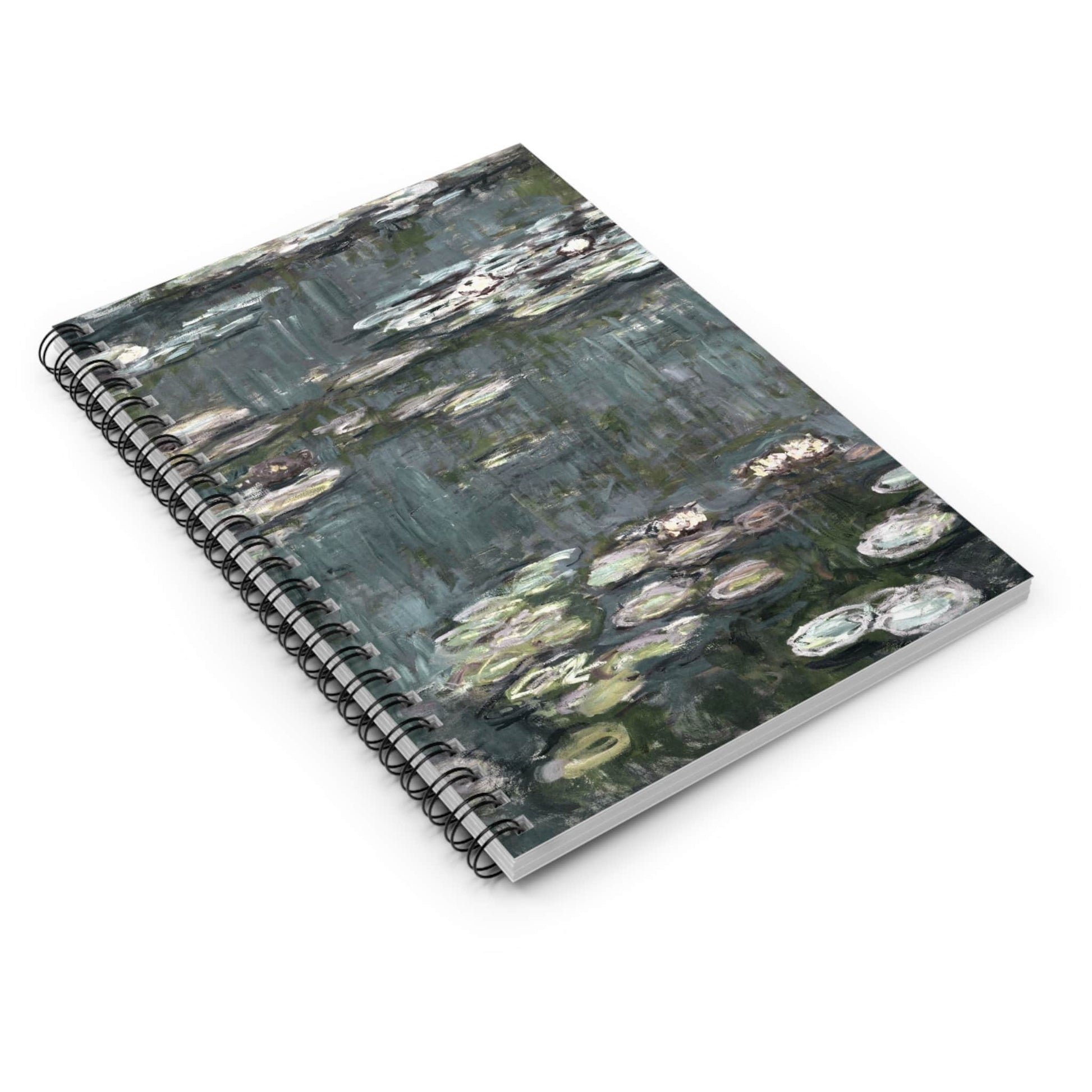 Relaxing Water Painting Spiral Notebook Laying Flat on White Surface