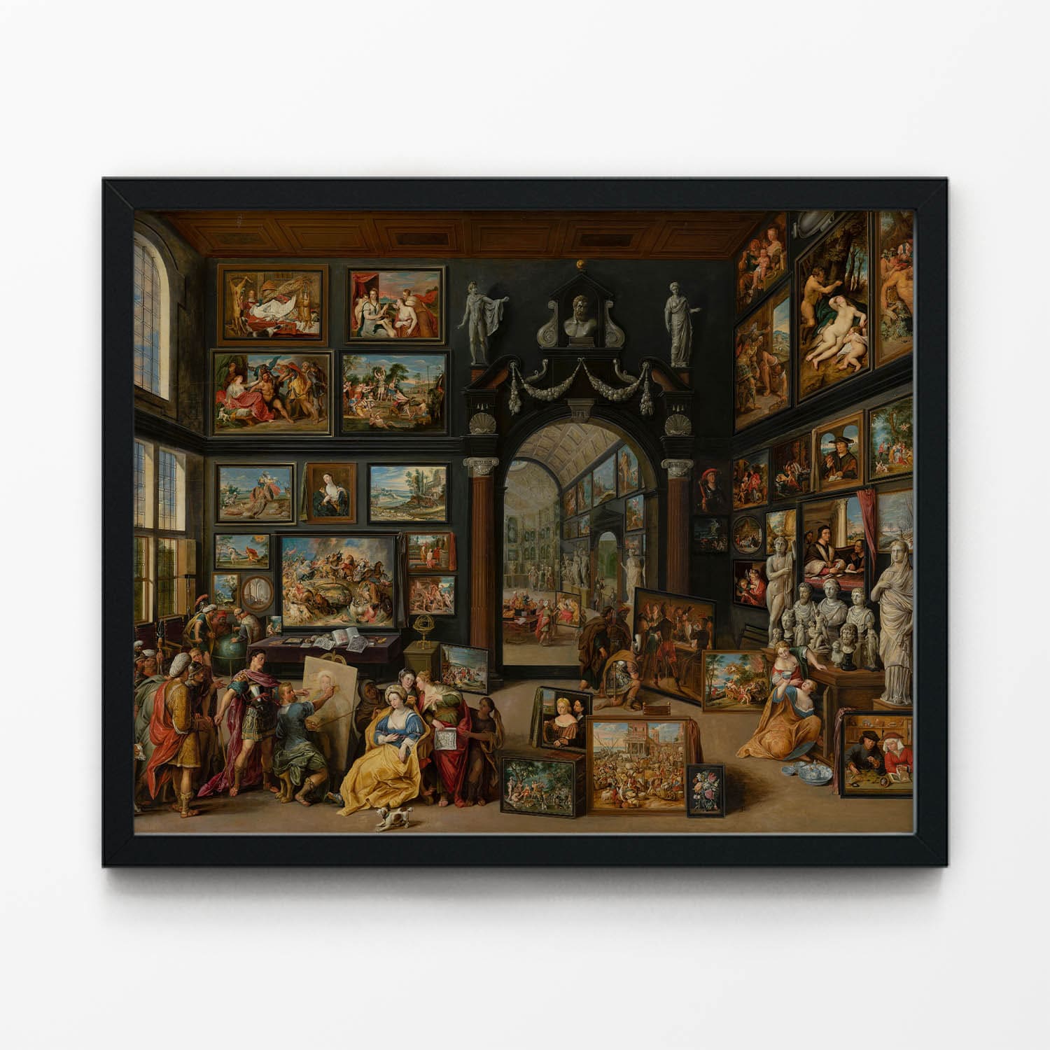 Academia and Art Painting in Black Picture Frame