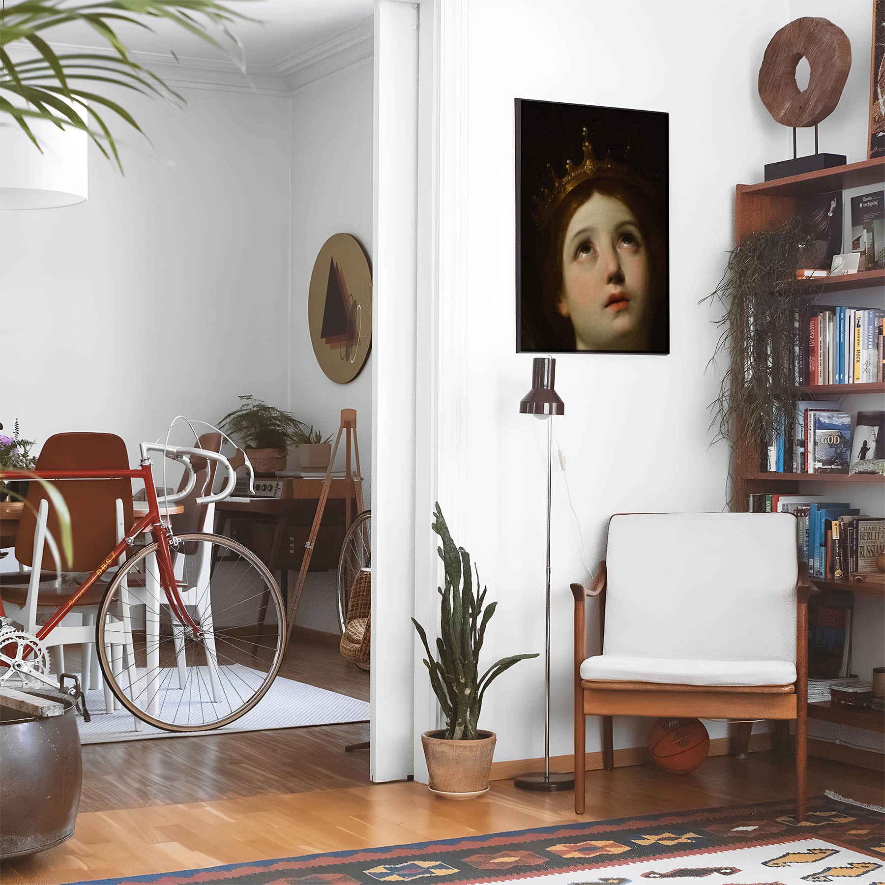 Renaissance Wall Art Print in a Picture Frame on Living Room Wall