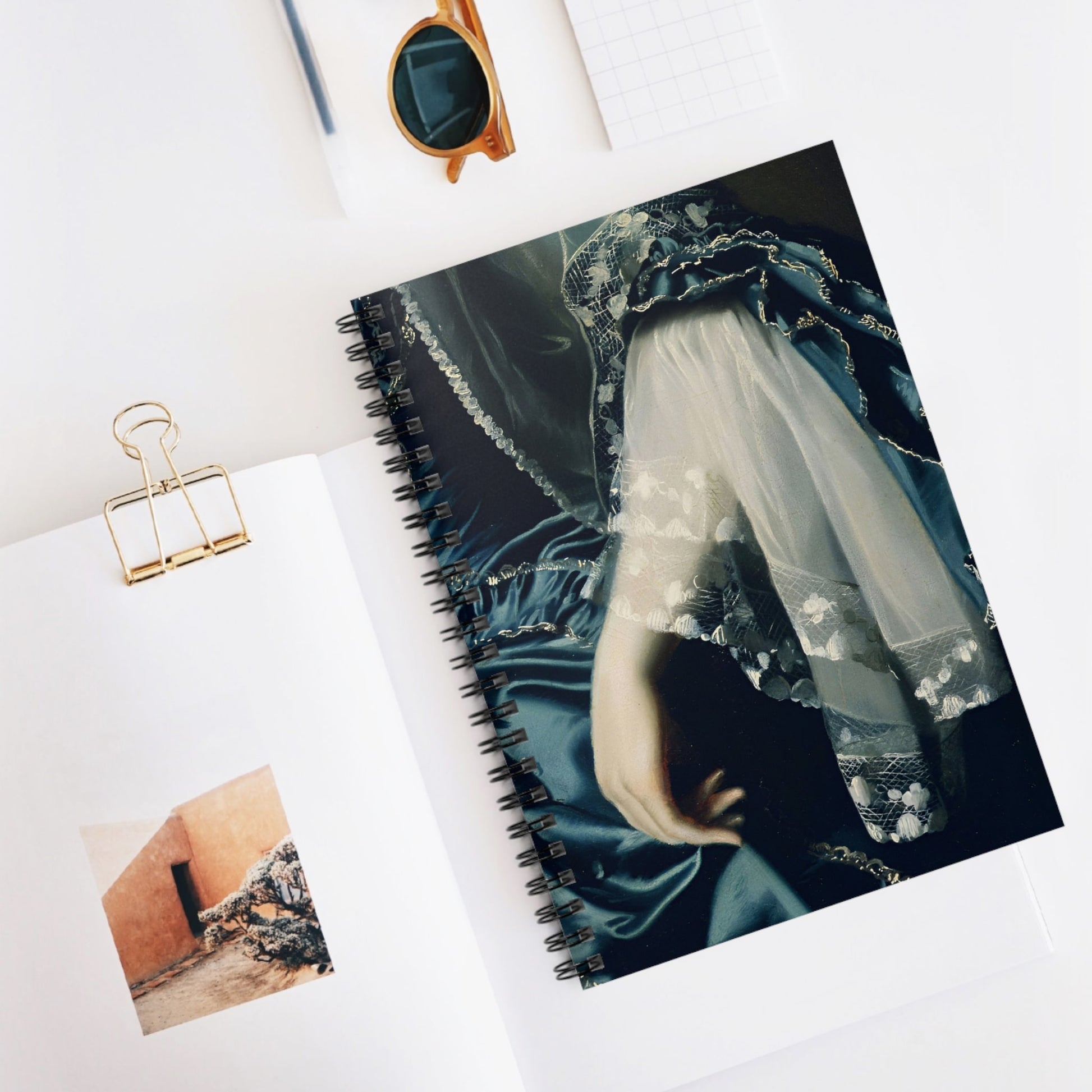 Renaissance Fashion Spiral Notebook Displayed on Desk