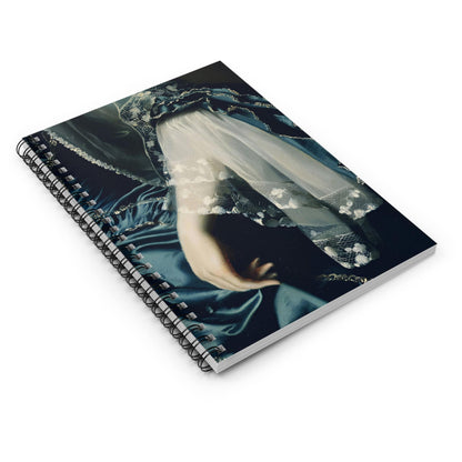 Renaissance Fashion Spiral Notebook Laying Flat on White Surface