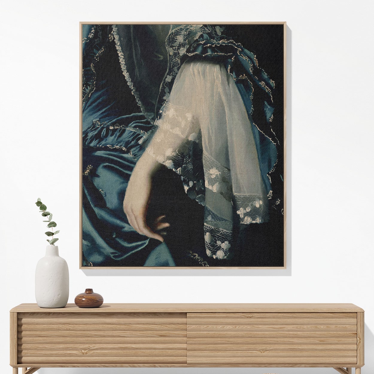 Renaissance Fashion Woven Blanket Hanging on a Wall as Framed Wall Art