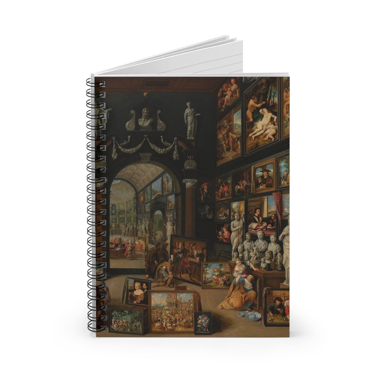 Renaissance Spiral Notebook Laying Flat on White Surface