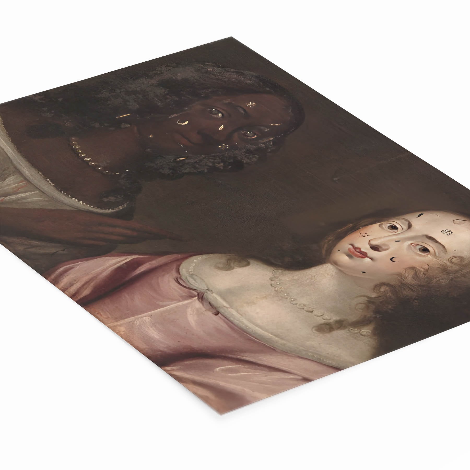 Renaissance Painting Art Print Laying Flat on a White Background