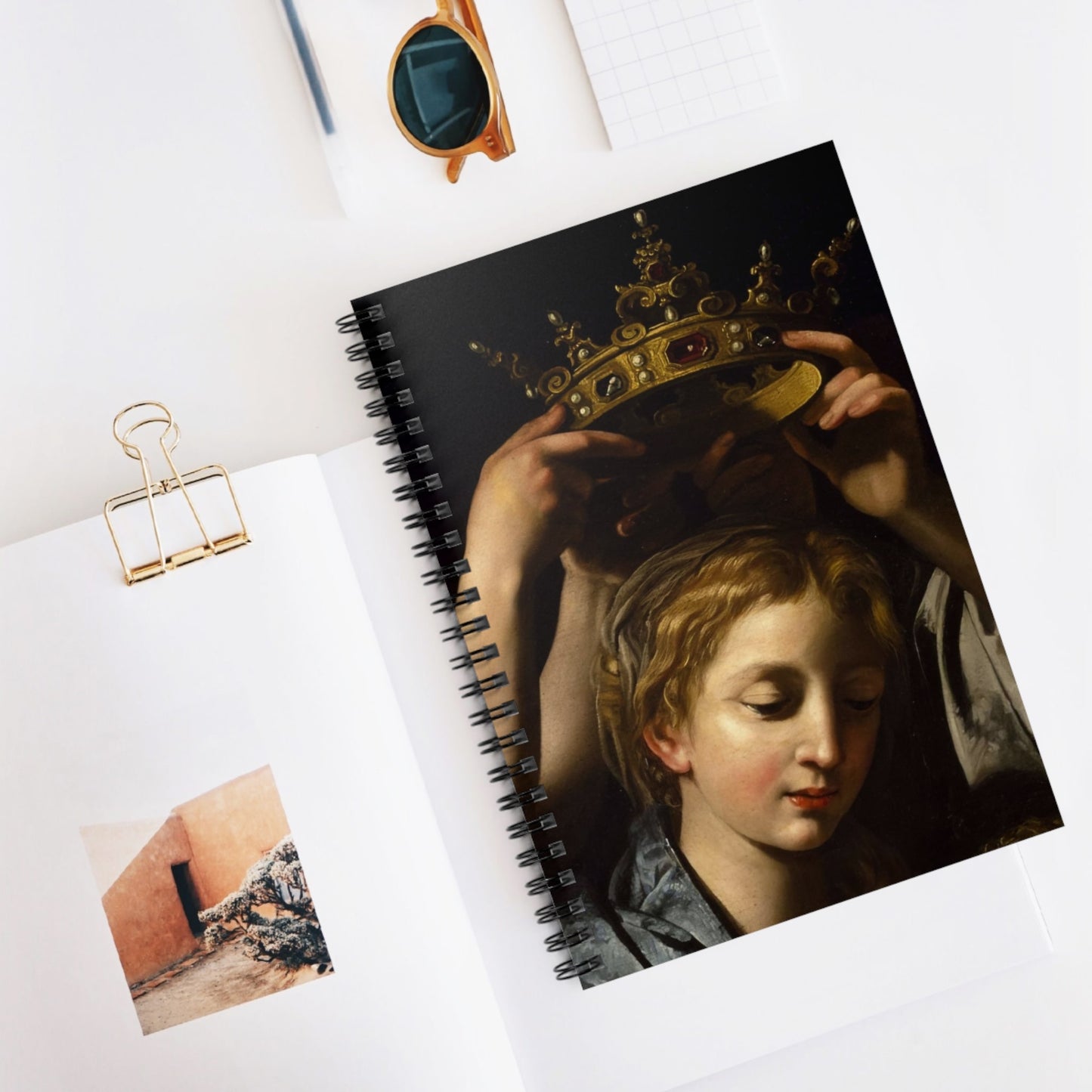 Renaissance Queen Spiral Notebook Displayed on Desk