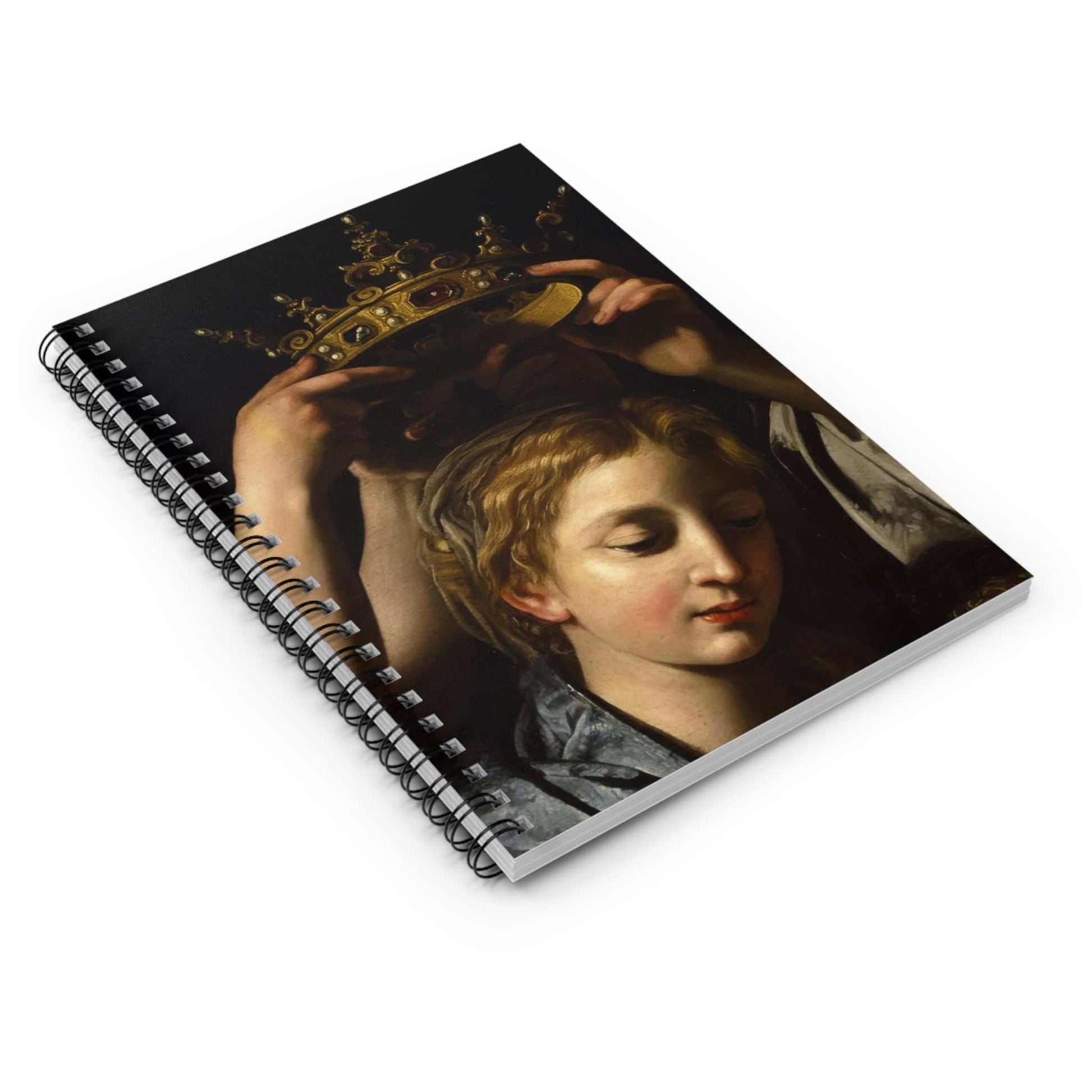 Renaissance Queen Spiral Notebook Laying Flat on White Surface