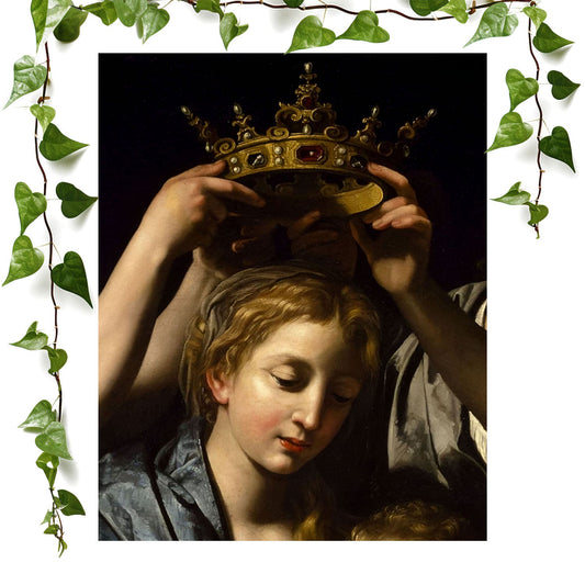 Coronation art prints featuring a renaissance queen, vintage wall art room decor