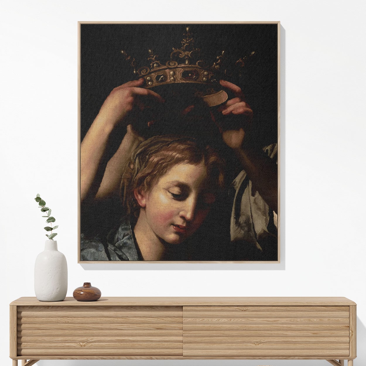 Renaissance Queen Woven Blanket Woven Blanket Hanging on a Wall as Framed Wall Art