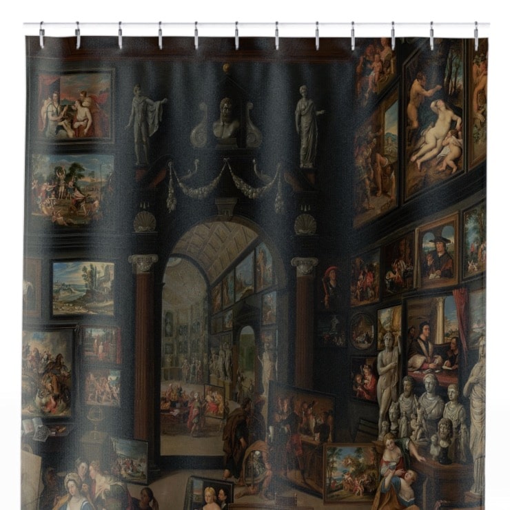 Renaissance Shower Curtain Close Up, Victorian Shower Curtains