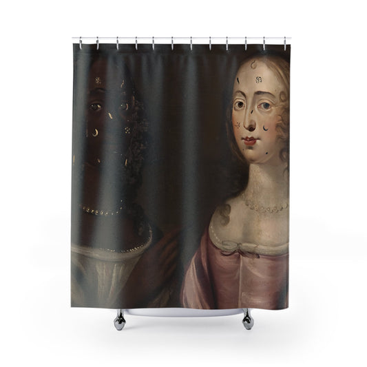 Renaissance Shower Curtain with English history design, educational bathroom decor featuring detailed historical themes.