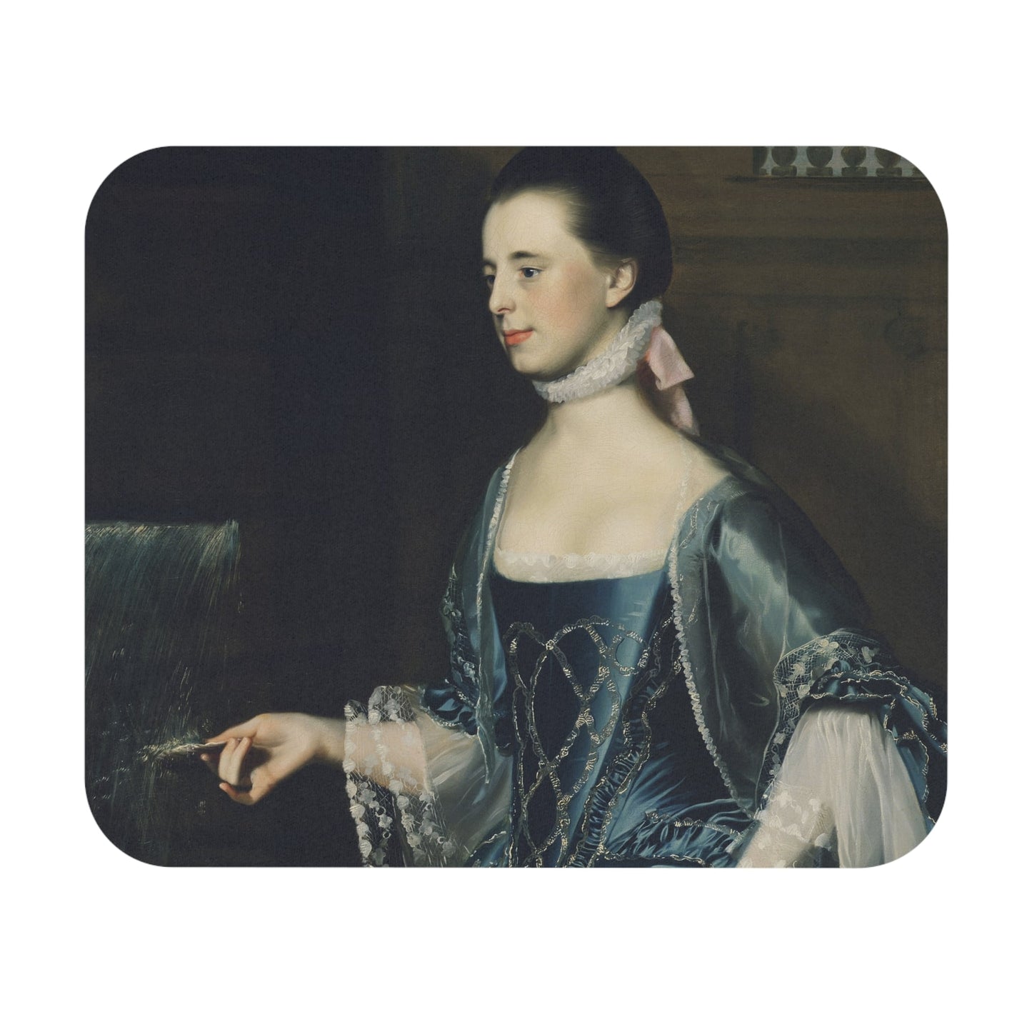 Renaissance Teacher Mouse Pad with blue period dress art, desk and office decor featuring historical teacher illustrations.