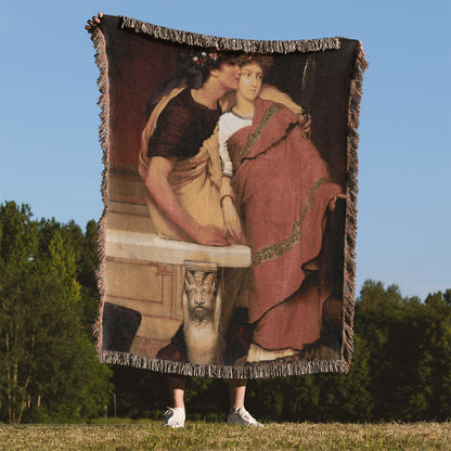 Renaissance Youth Woven Blanket Held Up Outside