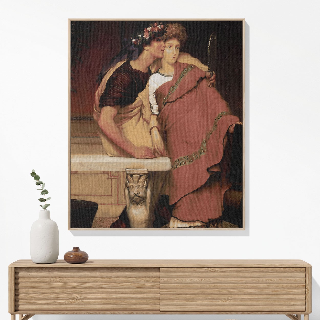 Renaissance Youth Woven Blanket Hanging on a Wall as Framed Wall Art