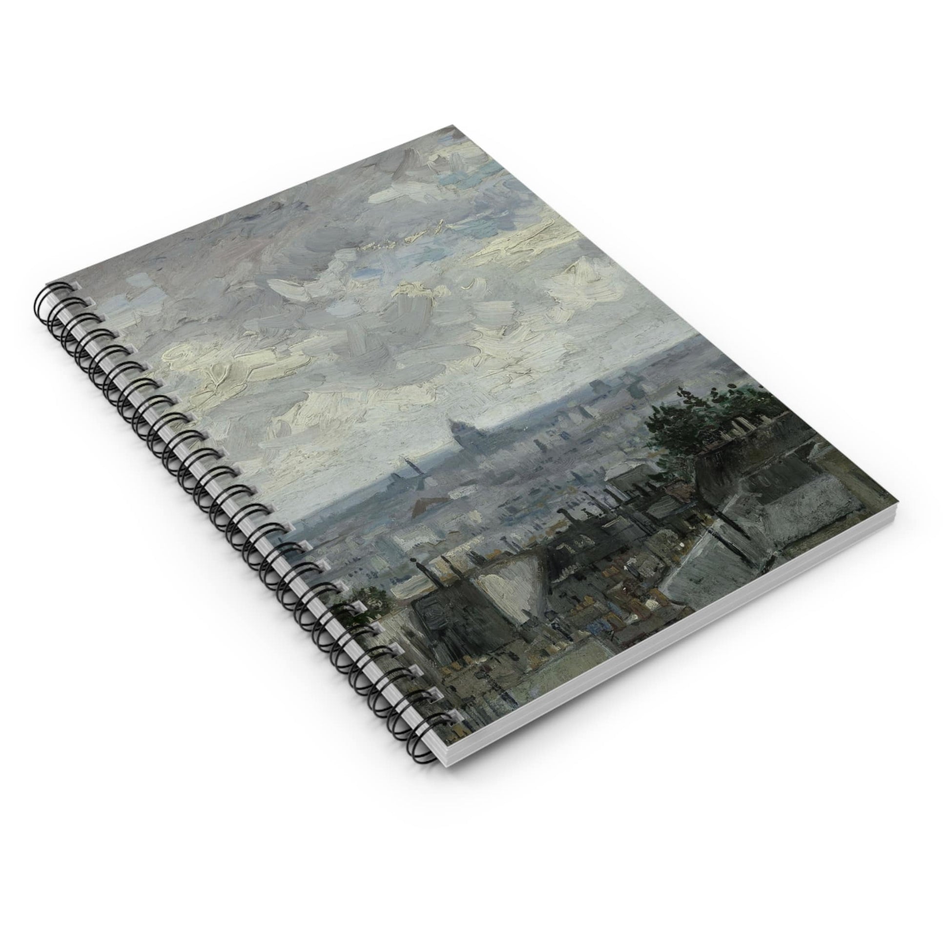 Revitalized Vintage Spiral Notebook Laying Flat on White Surface