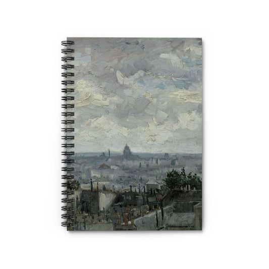 Revitalized Vintage Notebook with Paris by Van Gogh cover, great for art lovers, featuring Van Gogh’s Paris scenes.