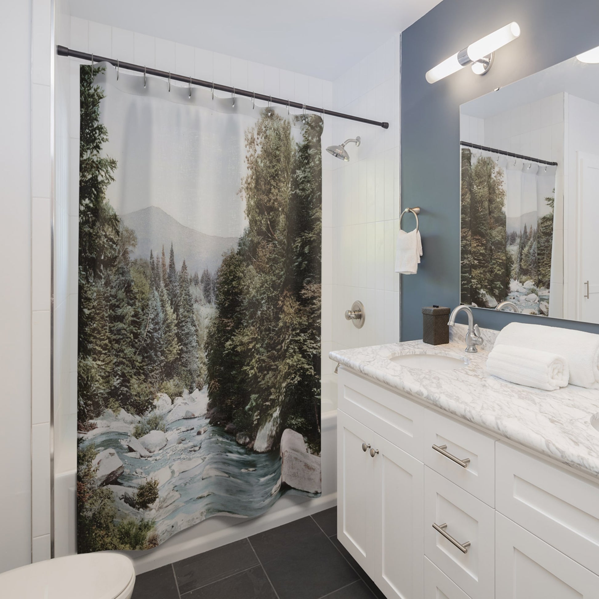 River Shower Curtain Best Bathroom Decorating Ideas for Landscapes Decor