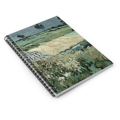 Rolling Hills Spiral Notebook Laying Flat on White Surface