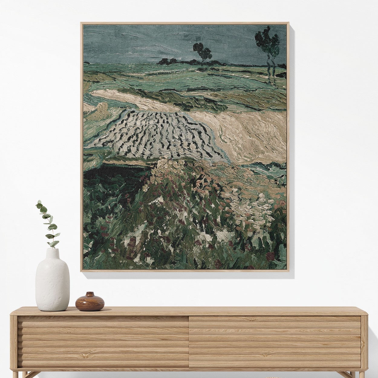 Rolling Hills Woven Blanket Woven Blanket Hanging on a Wall as Framed Wall Art