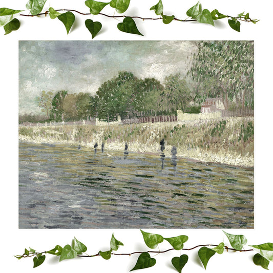 Sage Green Paris art prints featuring a le seine, vintage wall art room decor