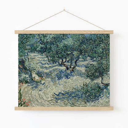 Relaxing Tree Art Print in Wood Hanger Frame on Wall