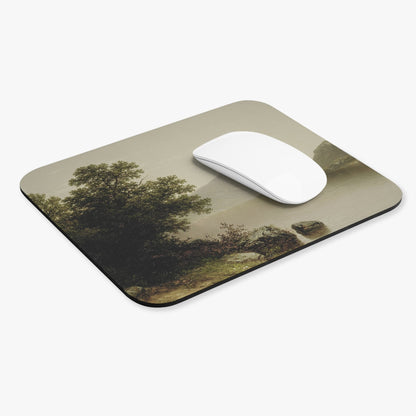 Sage Green Computer Desk Mouse Pad With White Mouse