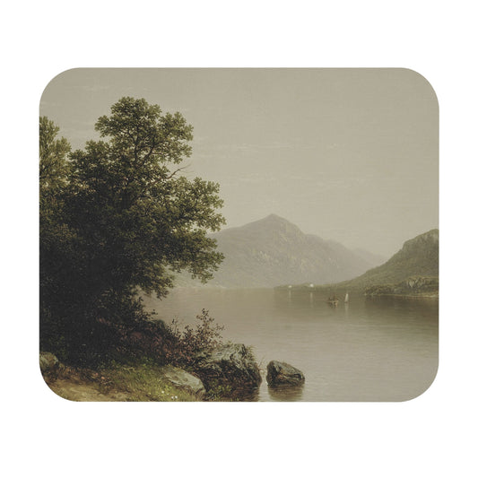 Lake George Mouse Pad showcasing a sage green design, perfect for desk and office decor.