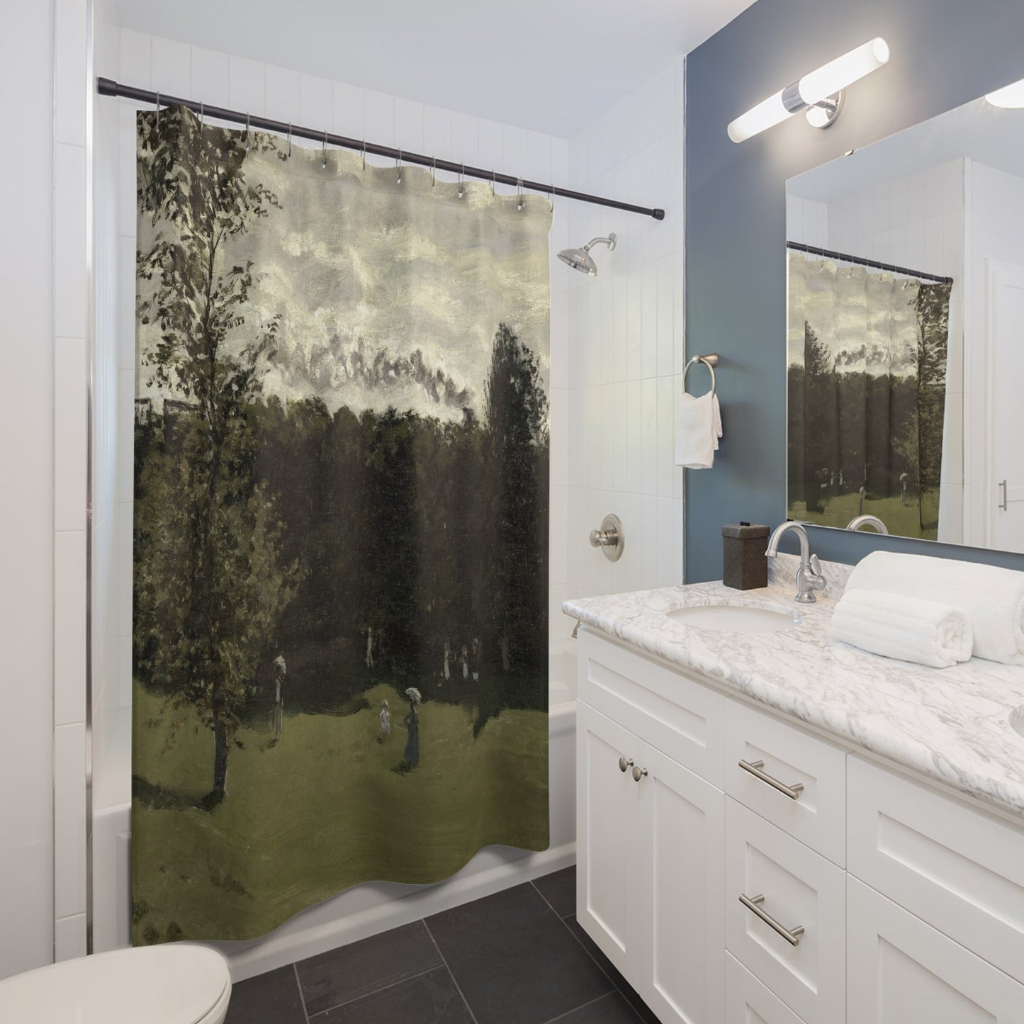 Sage Green Landscape Shower Curtain Best Bathroom Decorating Ideas for Landscapes Decor