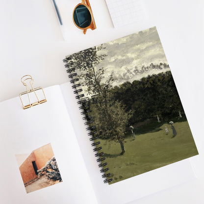 Sage Green Landscape Spiral Notebook Displayed on Desk