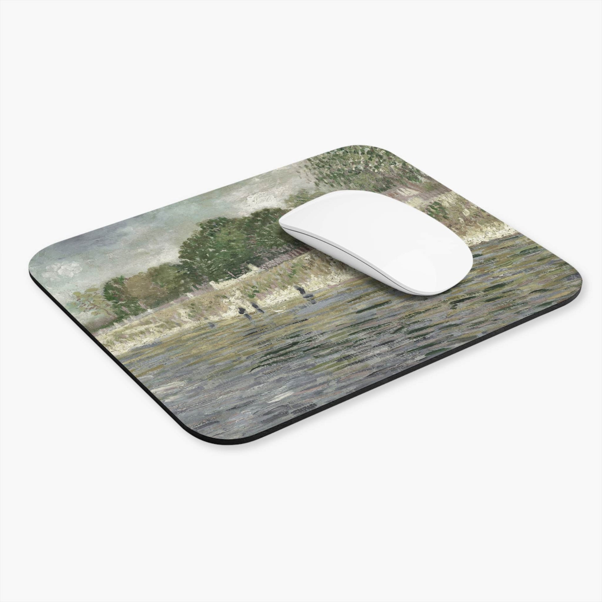 Sage Green Paris Computer Desk Mouse Pad With White Mouse