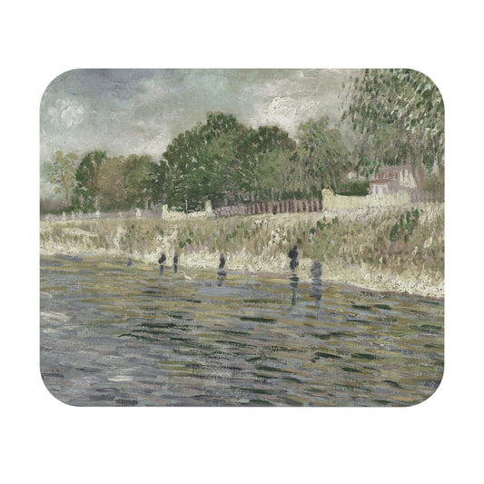 Sage Green Paris Mouse Pad featuring Le Seine design, perfect for desk and office decor.