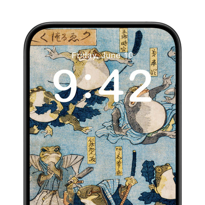 Samurai Frogs Phone Wallpaper Close Up